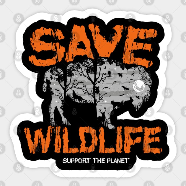 Save Wildlife ~ Bison Sticker by EddieBalevo